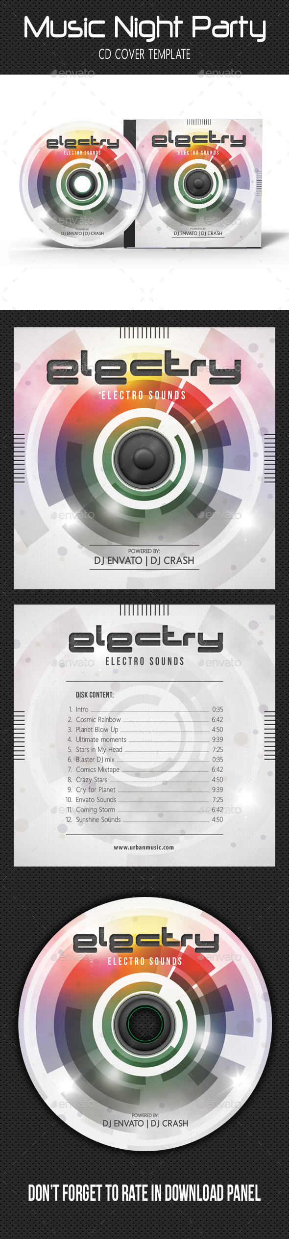 Music Night Party CD Cover 16 - CD & DVD Artwork Print Templates