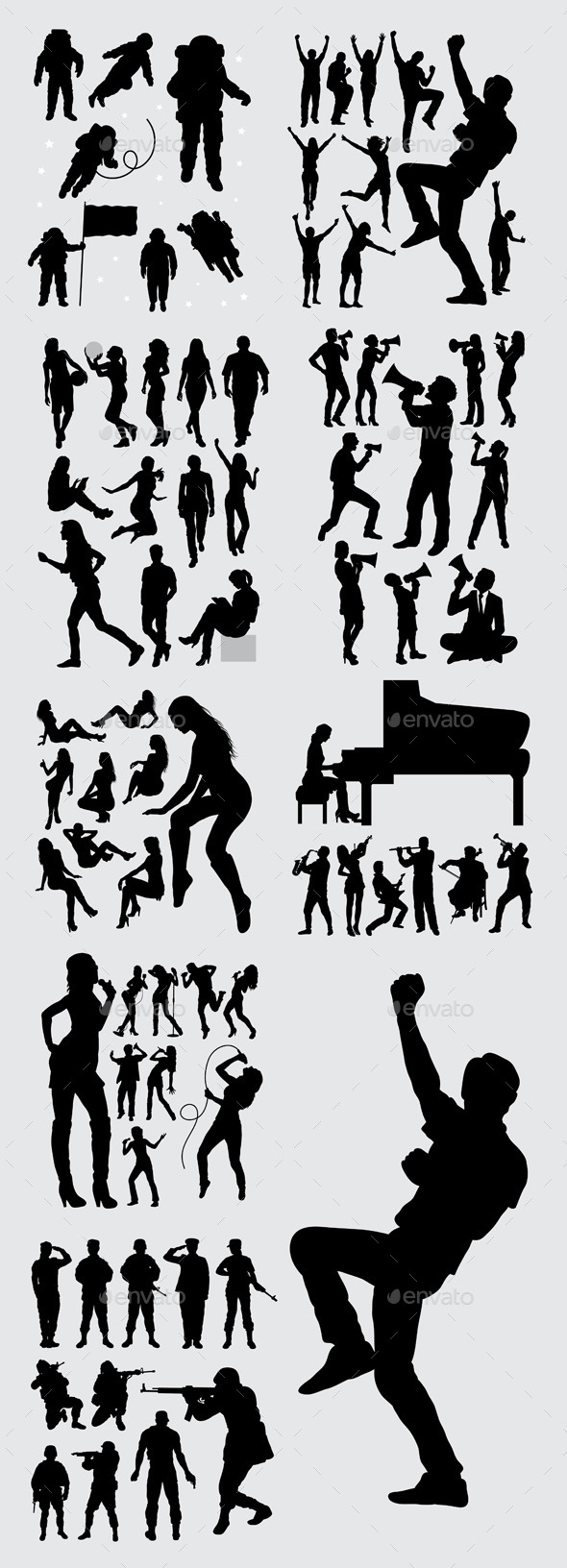 People Action Silhouettes - People Characters