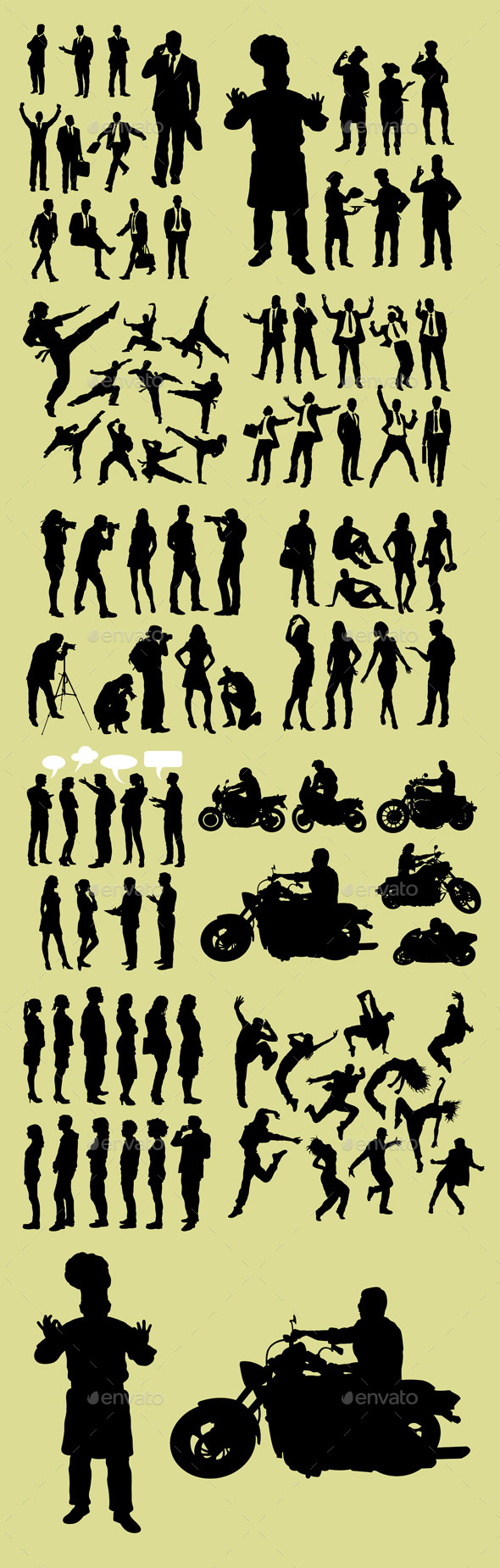 Busy People Silhouettes Busy People Silhouettes