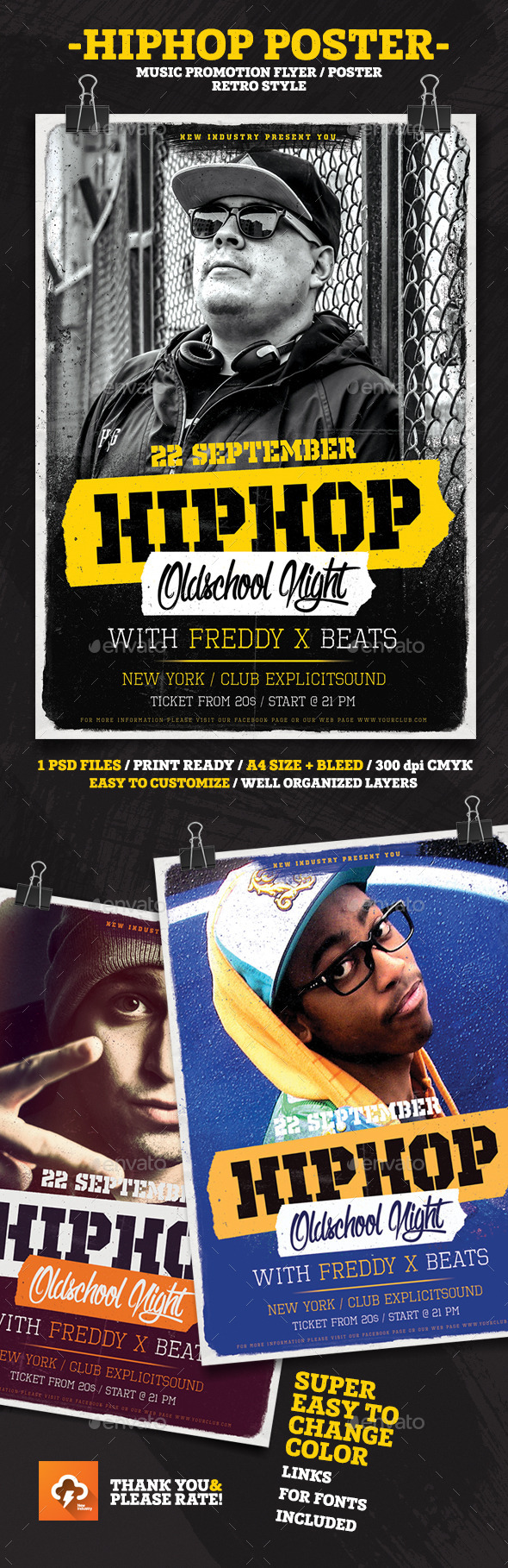HipHop OldSchool Night PosterFlyer - Events Flyers