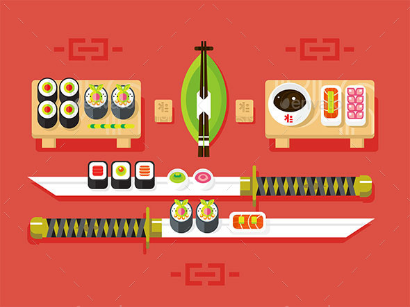 Japanese Cuisine Sushi - Food Objects