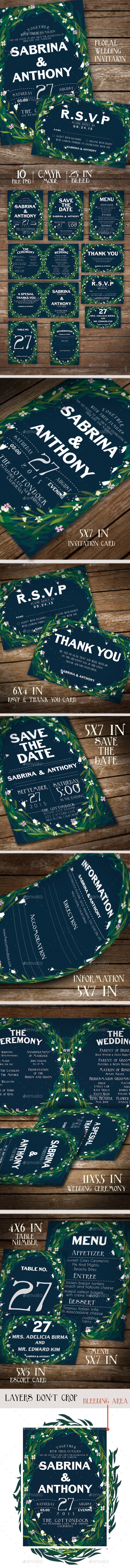 Floral Wedding Invitation Stationery