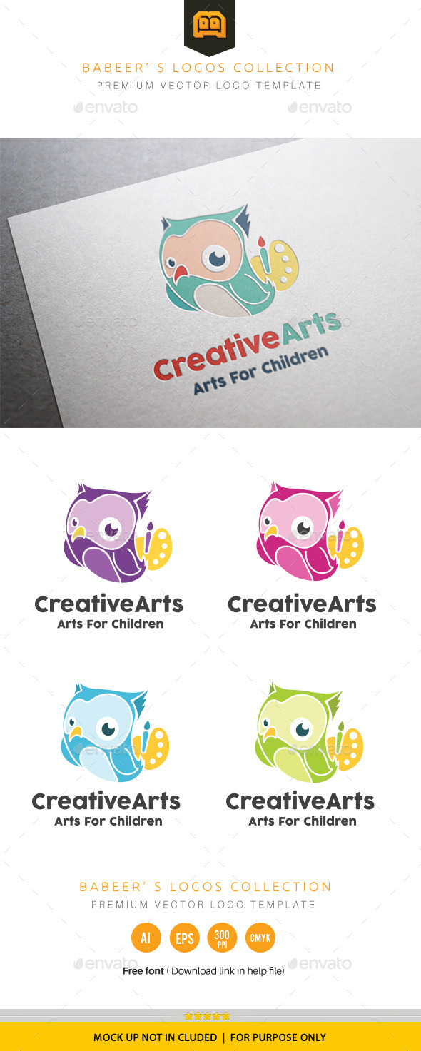Owl Creative Arts - Animals Logo Templates
