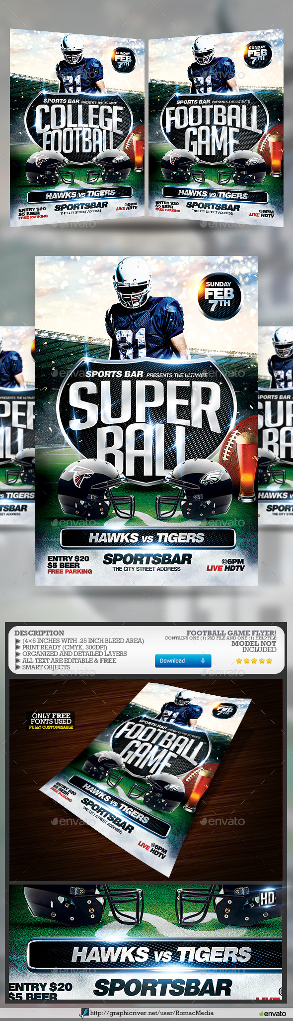 Football Game Flyer - Sports Events
