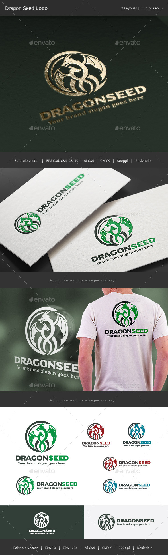Dragon Seed Logo - Crests Logo Templates