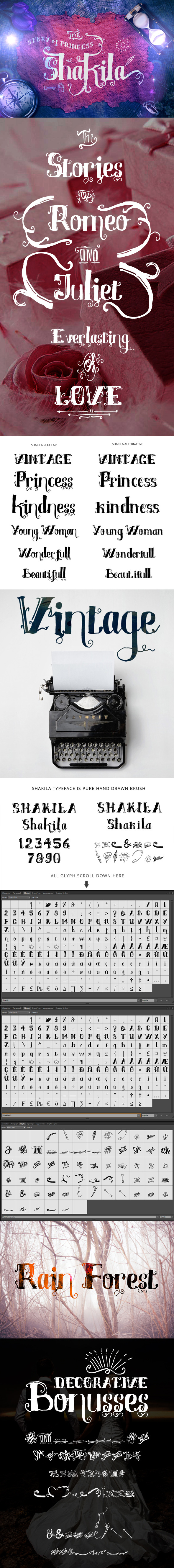 Shakila Typeface Hand Drawn Ornaments Shakila Typeface Hand Drawn Ornaments