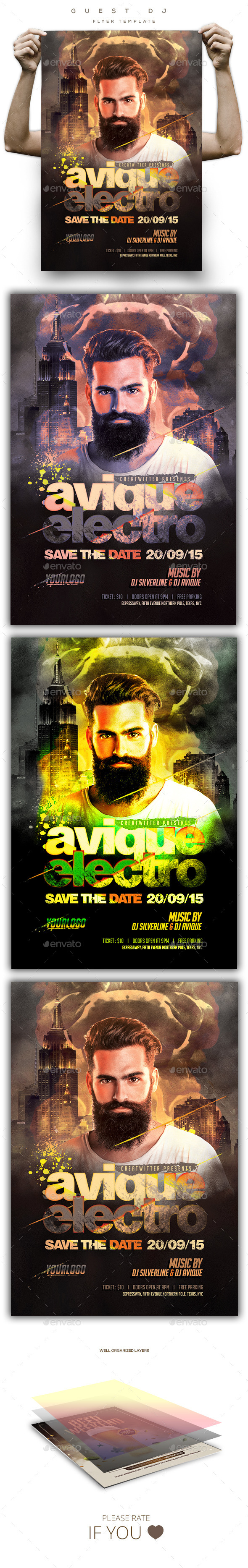 Urban Guest DJ Night Flyer - Clubs & Parties Events