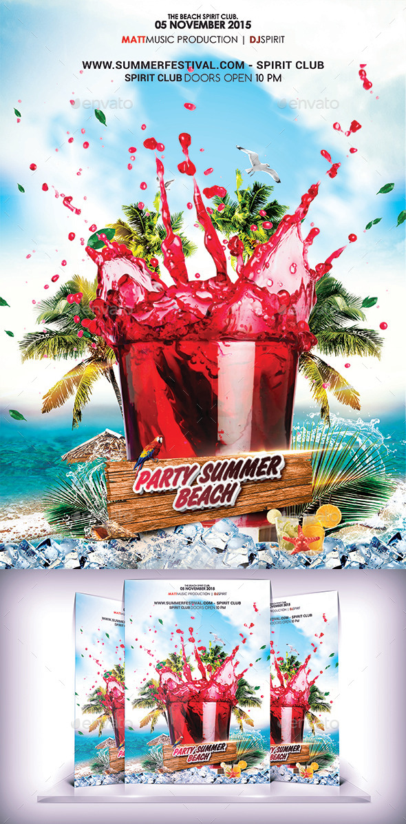 Summer Cocktail Party Flyer - Events Flyers