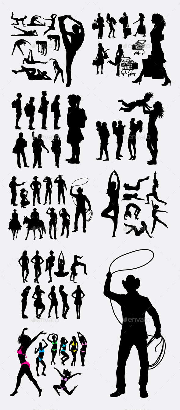 People Pose Silhouettes - People Characters