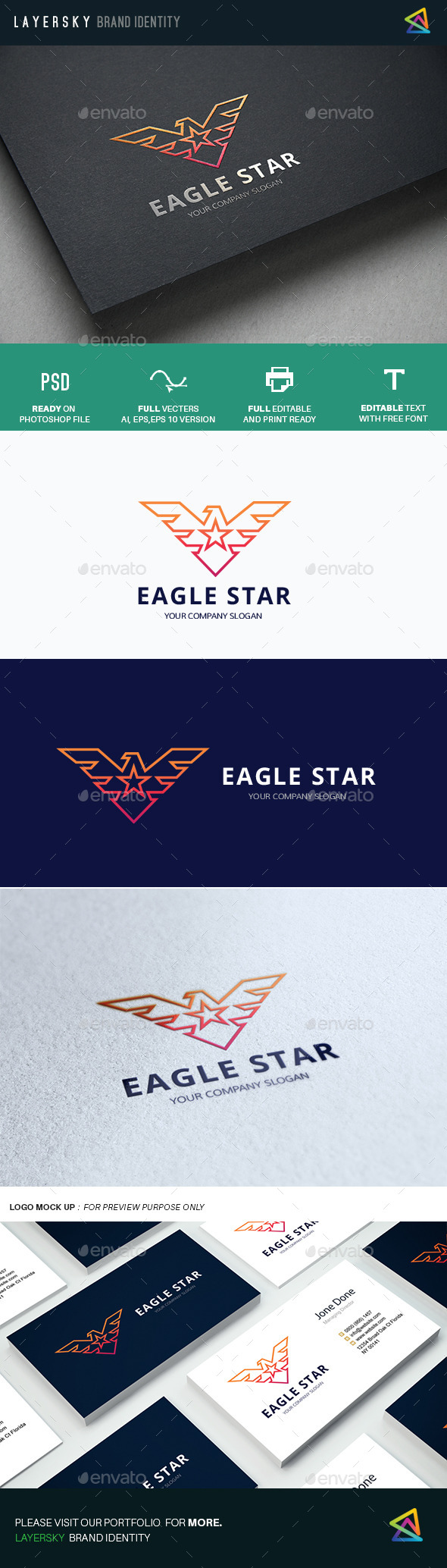 Eagle Star - Animals Logo Templates
