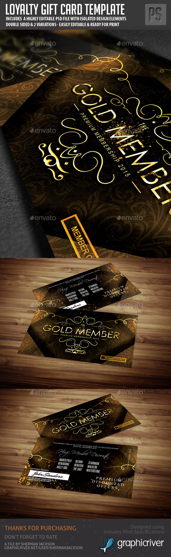 Golden Loyalty Card Template Golden Loyalty Card Template