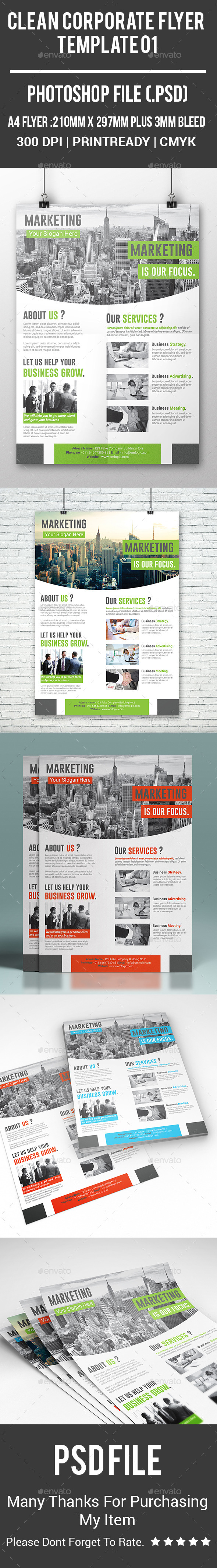 Clean Corporate Flyer Template 01 - Corporate Flyers