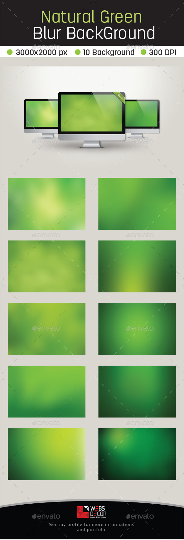 10 Natural Green Blur Background - Backgrounds Graphics