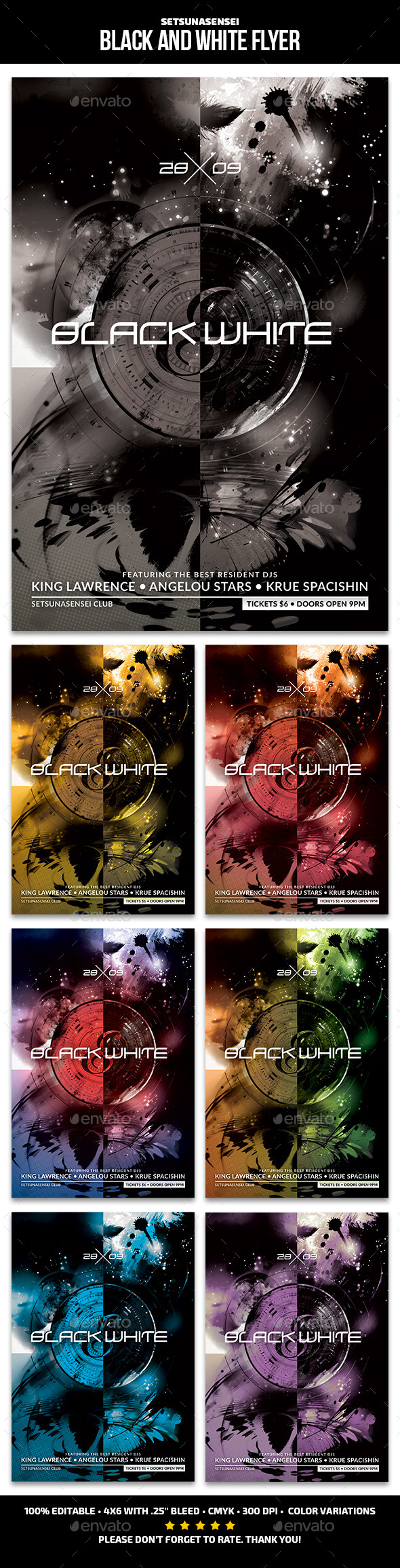 Black and White Flyer - Clubs & Parties Events