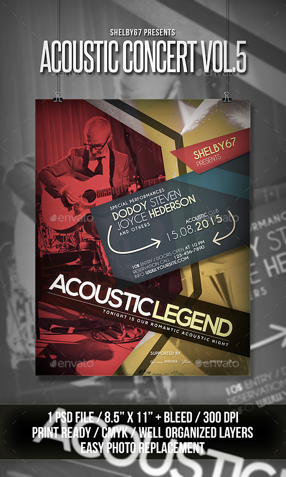Acoustic Concert Flyer Poster Vol 5 Acoustic Concert Flyer Poster Vol 5