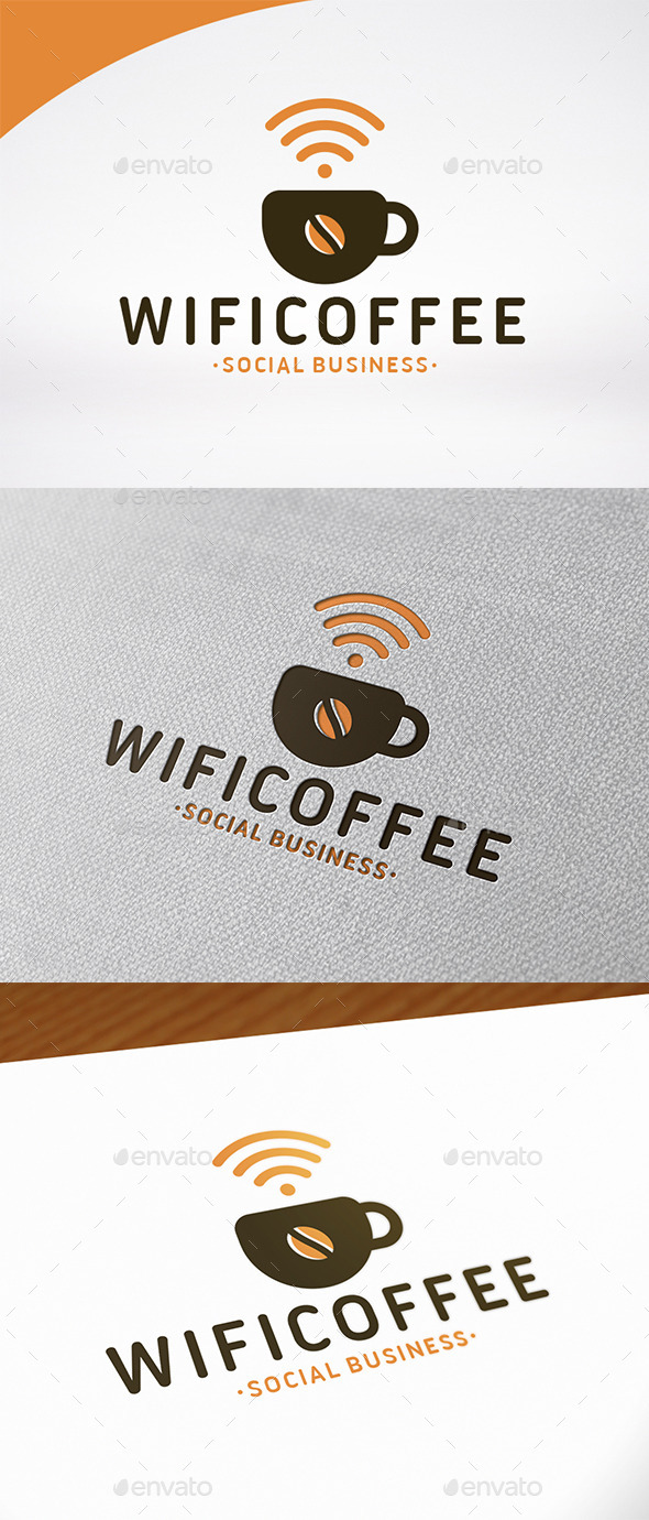 Wifi Coffee Logo Template - Food Logo Templates