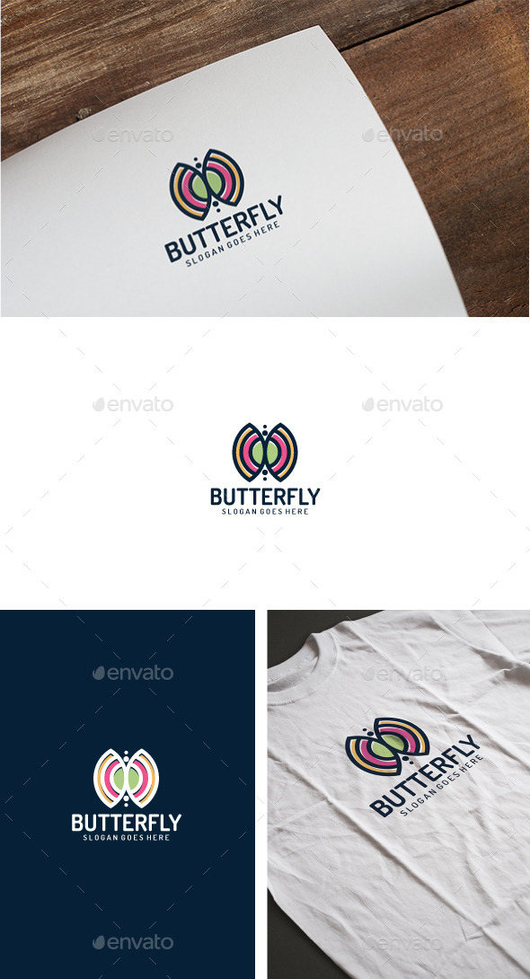Colorful Butterfly Logo - Animals Logo Templates