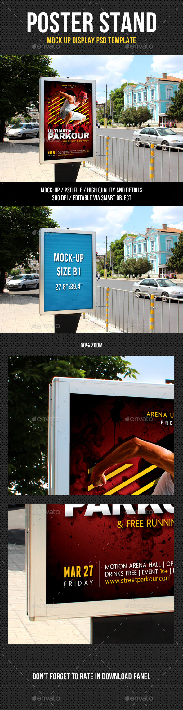 Poster Stand Mock-Up - Product Mock-Ups Graphics
