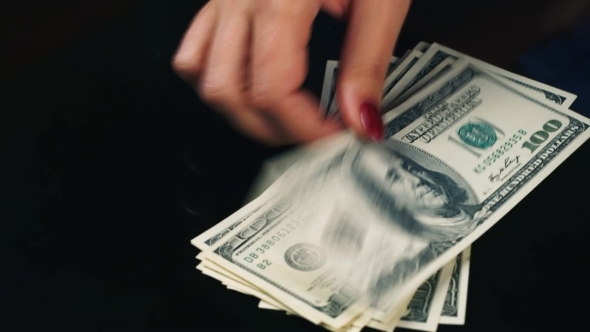 Hands Spread Banknotes Of Hundred Dollars On The alt