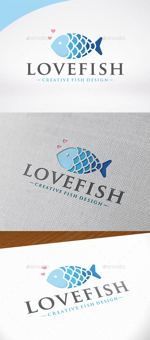 Love Fish Logo Template Love Fish Logo Template