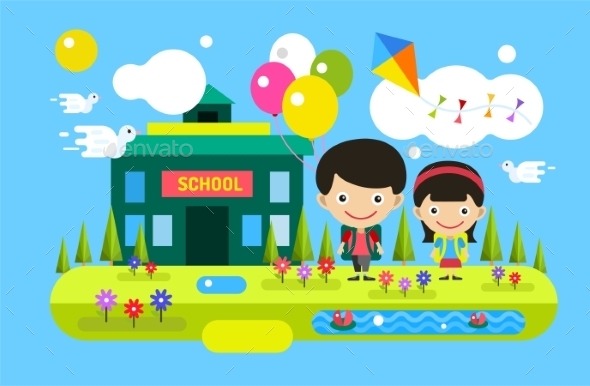 Back to School Background - People Characters