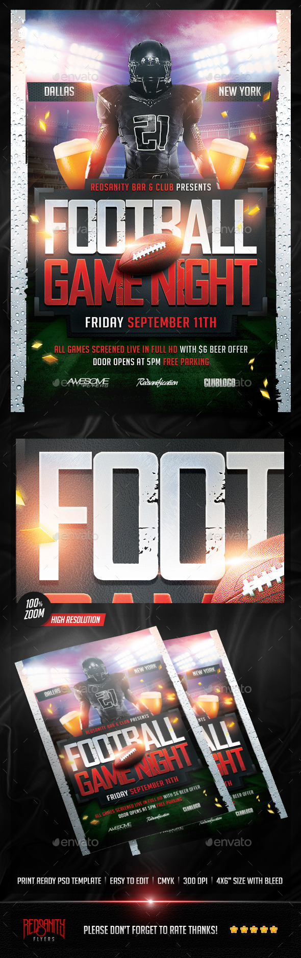 Football Game Night Flyer - Sports Events