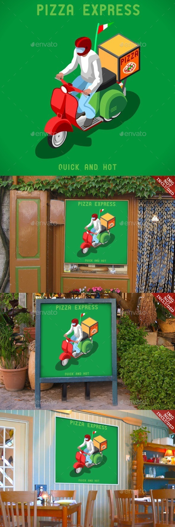 Pizza Delivery People Isometric - Food Objects