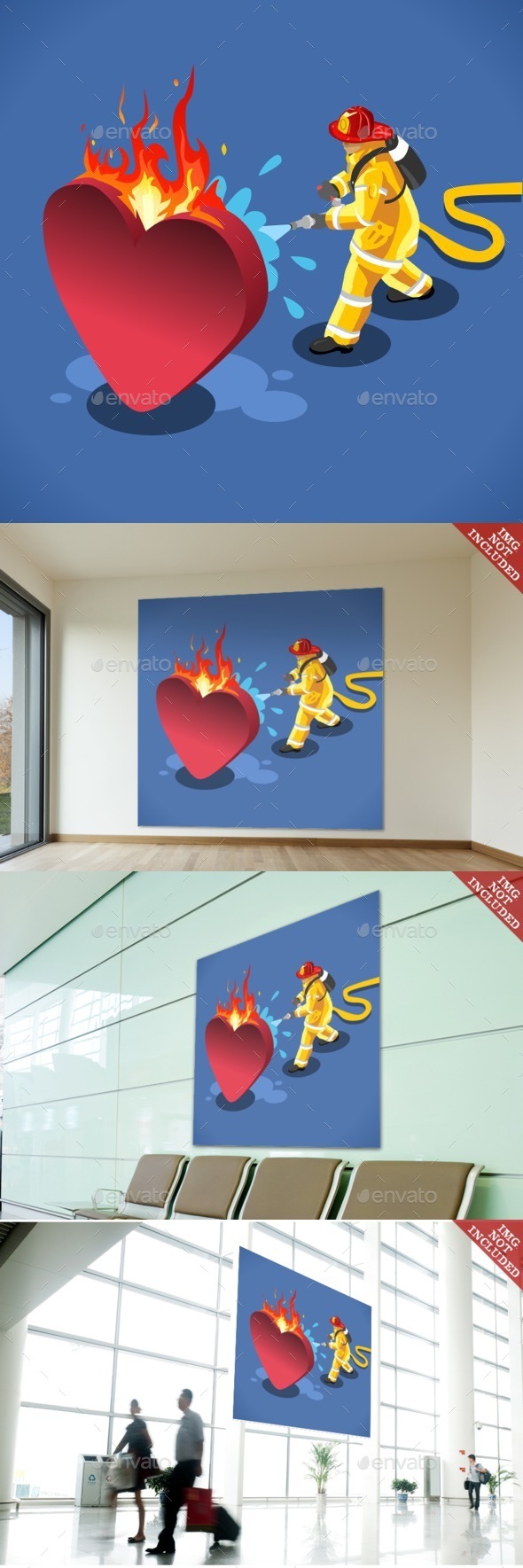 Sick Heart Concept Isometric - Conceptual Vectors