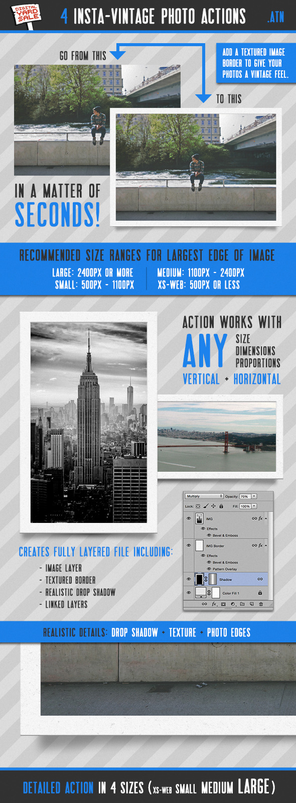 4 Vintage Instant Photo Frame Photoshop Actions 4 Vintage Instant Photo Frame Photoshop Actions