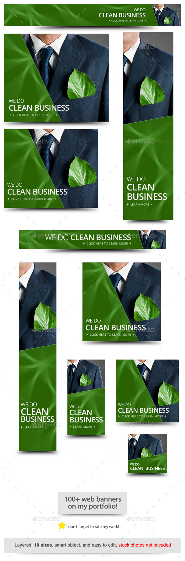 Green Business Web Banner Template - Banners & Ads Web Elements