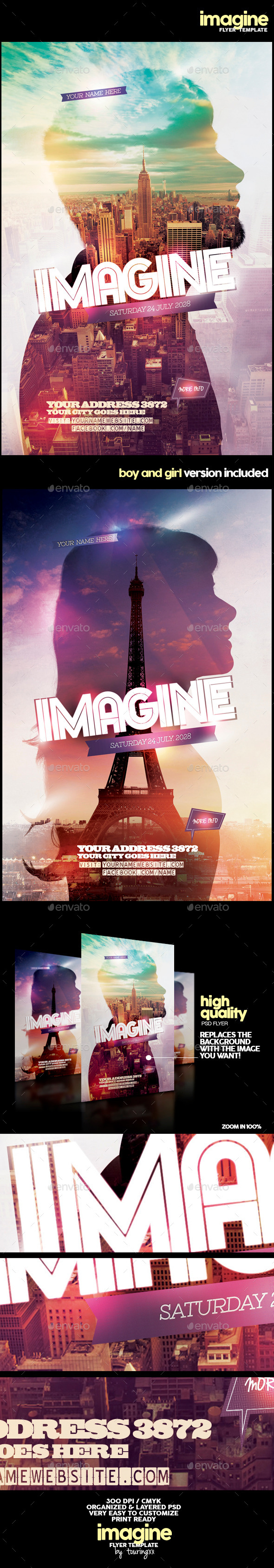 Imagine Flyer Template - Flyers Print Templates
