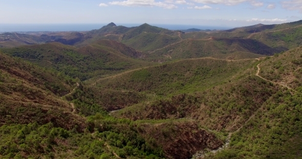 Aerial. Beautiful View On Spanish Mountains alt
