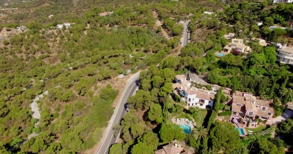 Aerial Flight Over Houses And Forrest Aerial Flight Over Houses And Forrest