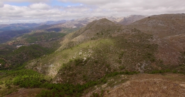 Aerial View From Flying Drone Spanish Mountains Aerial View From Flying Drone Spanish Mountains