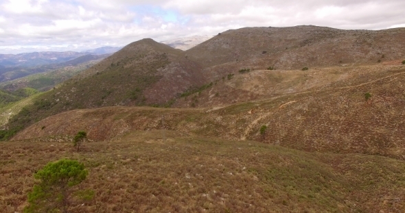 Aerial View From Flying Drone Spanish Mountains Aerial View From Flying Drone Spanish Mountains