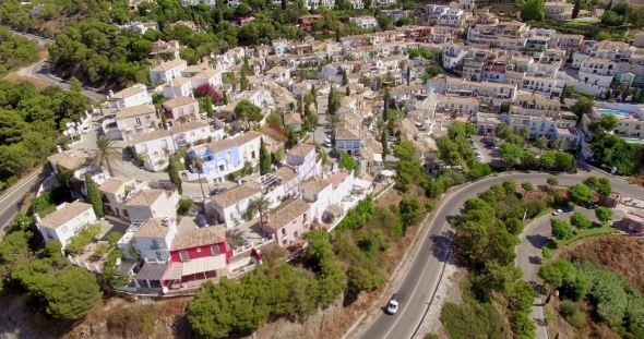 Aerial Flight Over Houses On Hill Aerial Flight Over Houses On Hill