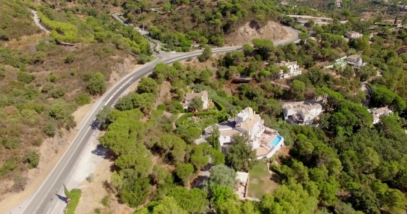 Aerial Flight Over Houses And Forrest Aerial Flight Over Houses And Forrest