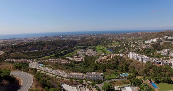 Aerial Flight Over Houses And Golf Fields Aerial Flight Over Houses And Golf Fields