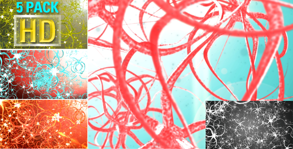 3D Animated Neurons Medical Background 3D Animated Neurons Medical Background