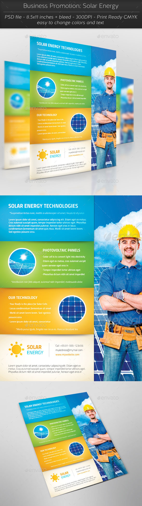 Business Promotion: Solar Energy - Flyers Print Templates