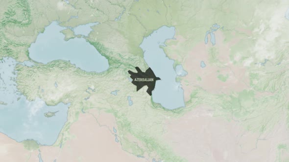 Globe Map of Azerbaijan with a label