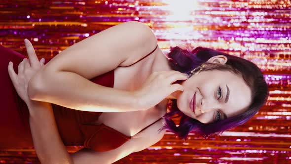 Christmas Party Stylish Woman Festive Look Pretty alt