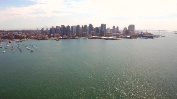 Aerial View of the San Diego Coastline Near the International Airport alt