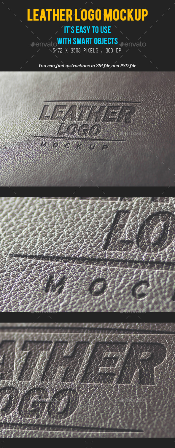 Photorealistic Leather Logo Mockup - Logo Product Mock-Ups