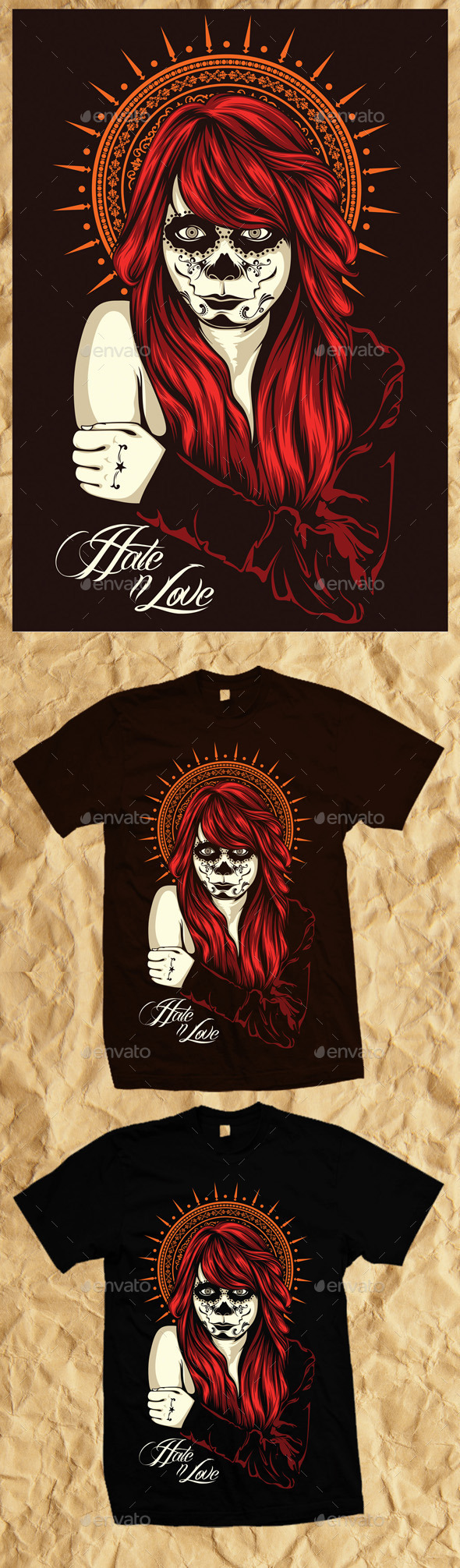 Red Girl Chicano - Designs T-Shirts
