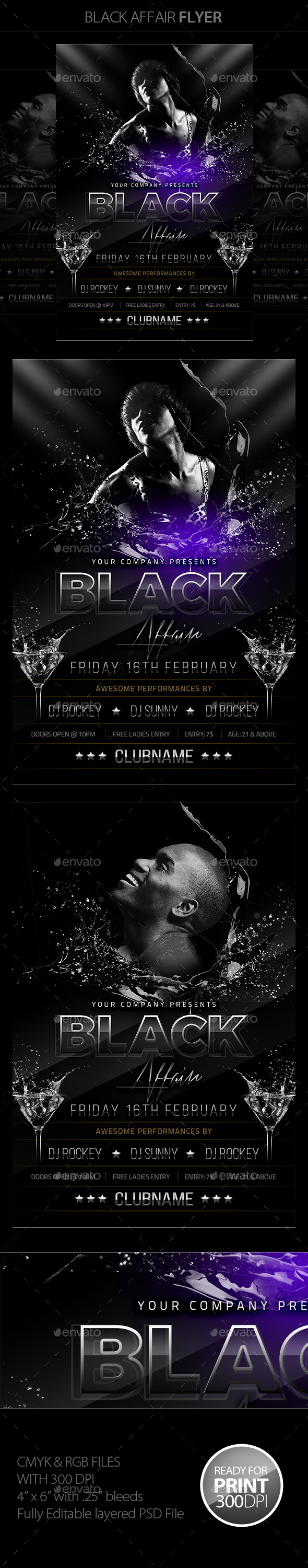 Black Affair Flyer - Clubs & Parties Events