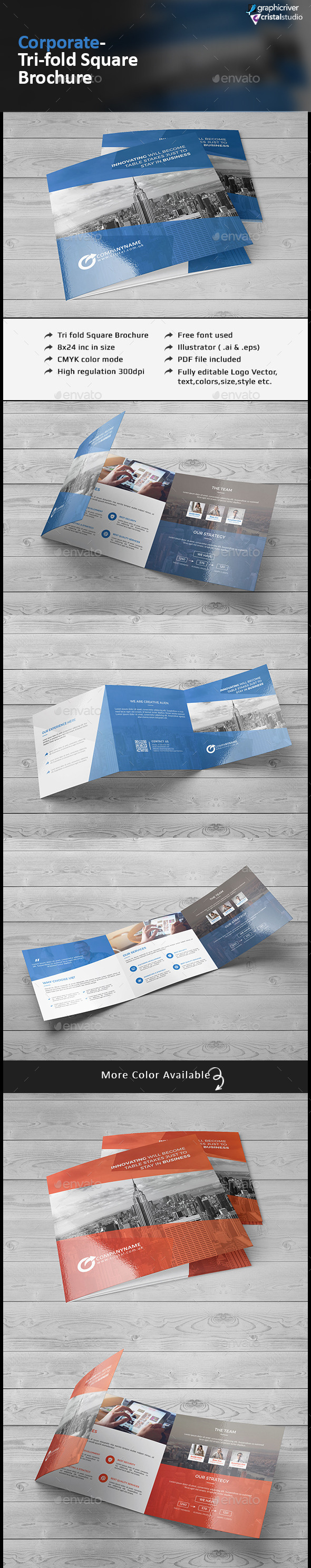 Tri fold Square Brochure - Corporate Brochures