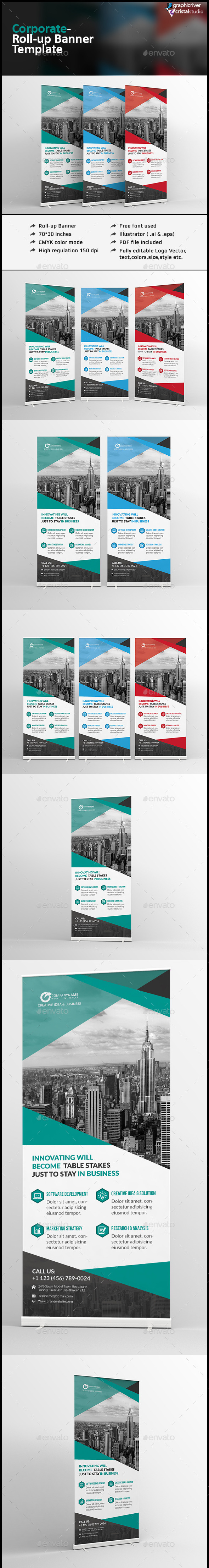 Corporate Roll-up Banner-Multipurpose - Signage Print Templates