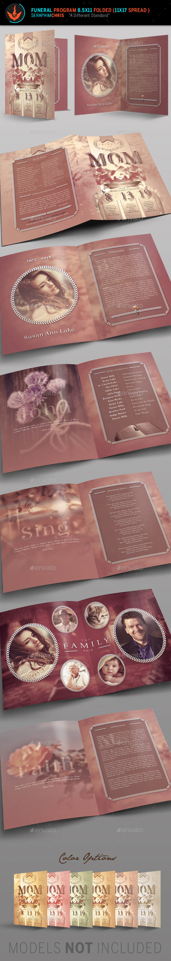 Tribute Funeral Program Template - Informational Brochures