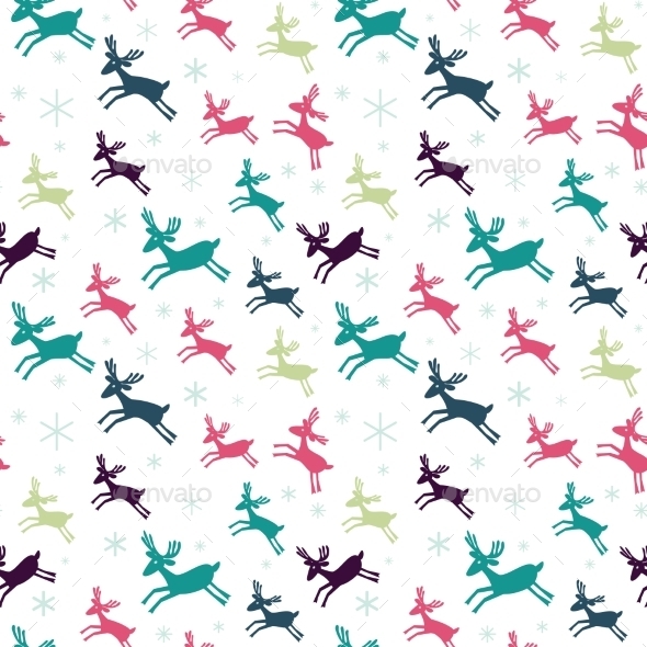 Seamless Pattern With Deers. - New Year Seasons/Holidays